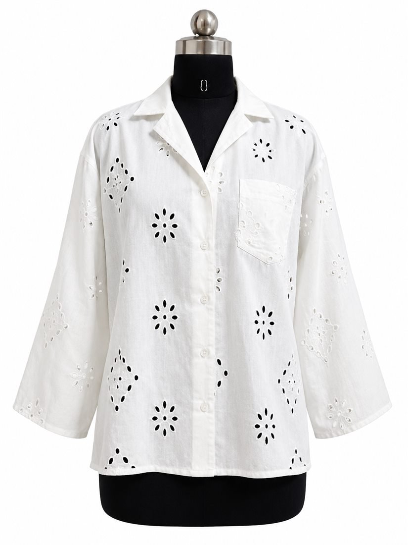 Eyelet camp shirt